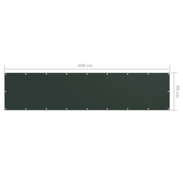 vidaXL Balkongskjerm mørkegrønn 90x400 cm oxfordstoff