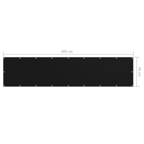 vidaXL Balkongskjerm svart 90x400 cm oxfordstoff