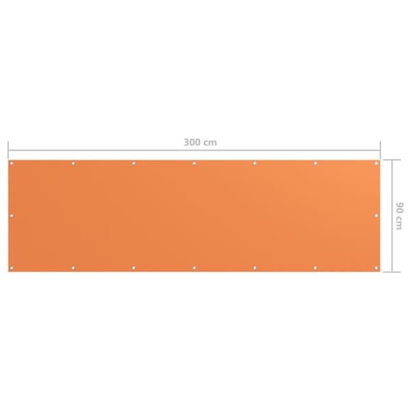 vidaXL Balkongskjerm oransje 90x300 cm oxfordstoff