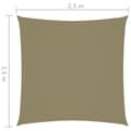 Miniatyrbilde 8 av 11: vidaXL Solseil oxfordstoff kvadratisk 2,5x2,5 m beige