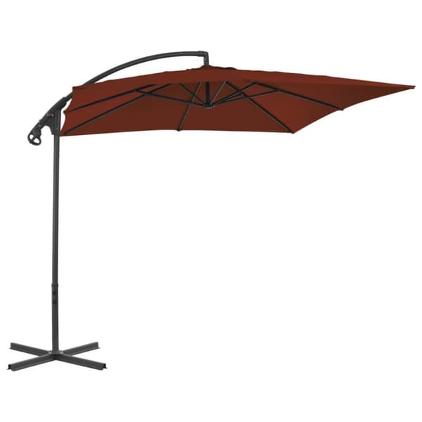 vidaXL Hengende hageparasoll med stålstang 250x250 cm terrakotta