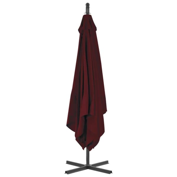vidaXL Hengende hageparasoll med stålstang 250x250 cm vinrød