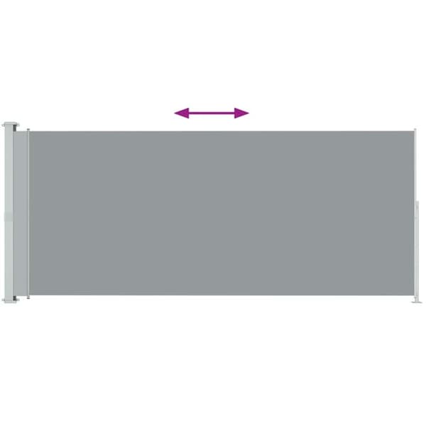 vidaXL Infällbar sidomarkis 180x500 cm grå