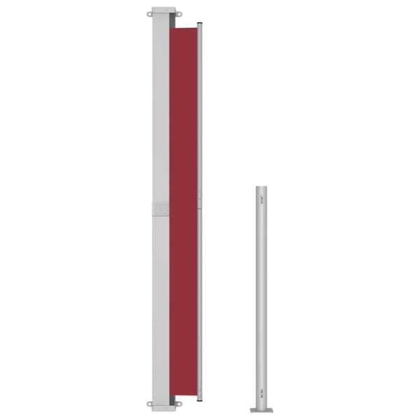 vidaXL Infällbar sidomarkis 220x500 cm röd