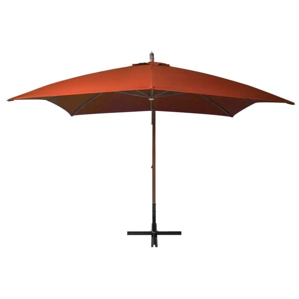 vidaXL Hengende parasoll med stolpe terrakotta 3x3 m heltre gran
