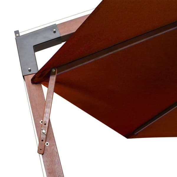 vidaXL Hängande parasoll med stolpe terrakotta 3,5x2,9 m granträ