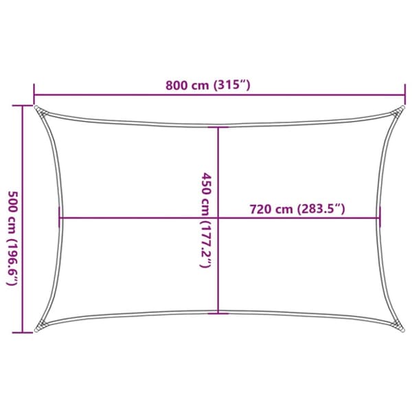 vidaXL Solseil 160 g/m² terrakotta 5x8 m HDPE