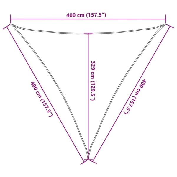 vidaXL Solseil 160 g/m² svart 4x4x4 m HDPE