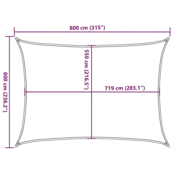 vidaXL Solseil 160 g/m² mørkegrønn 6x8 m HDPE