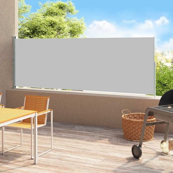 vidaXL Sisäänvedettävä terassin sivumarkiisi 220x500 cm harmaa