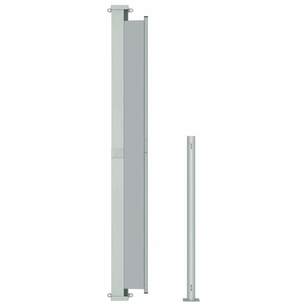 vidaXL sammenrullelig sidemarkise til terrassen 180x500 cm grå