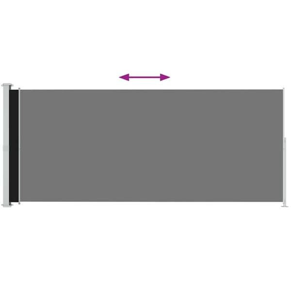 vidaXL Sisäänvedettävä terassin sivumarkiisi 180x500 cm musta