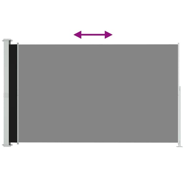 vidaXL Sisäänvedettävä terassin sivumarkiisi 180x300 cm musta
