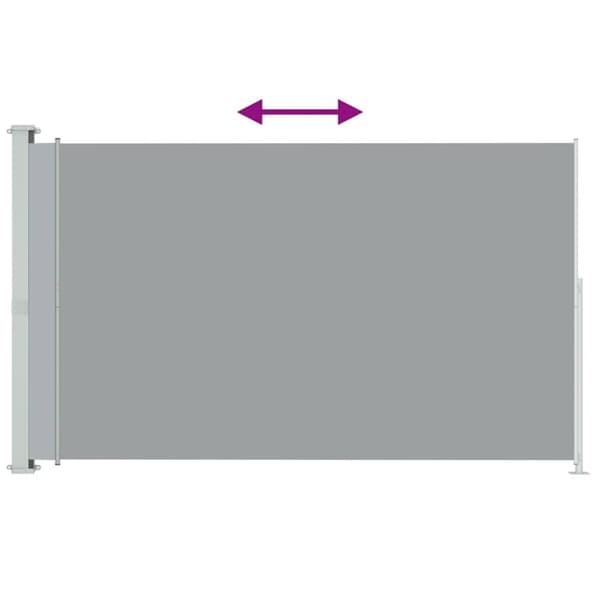 vidaXL sammenrullelig sidemarkise til terrassen 180x300 cm grå