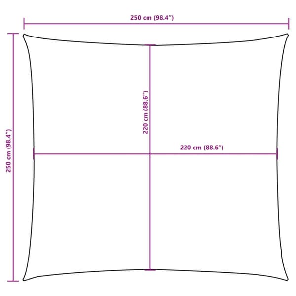 vidaXL Solseil Oxfordstoff kvadratisk 2,5x2,5 m brun