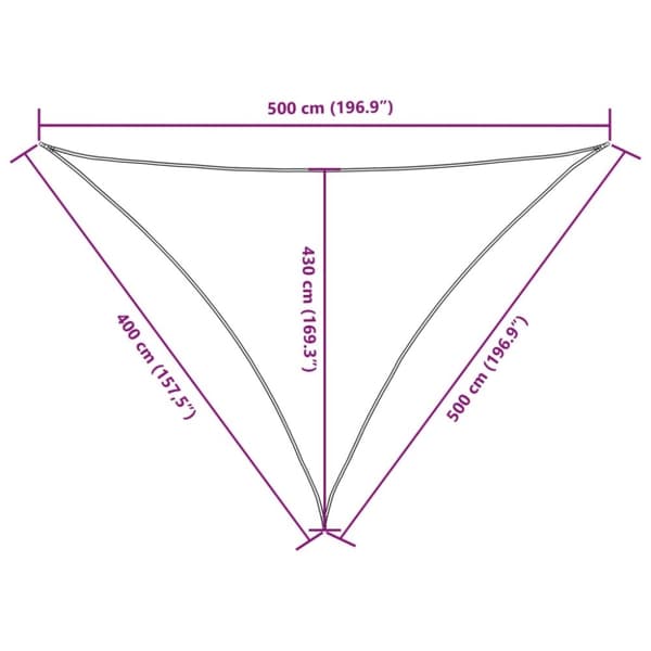 vidaXL Solseil oxfordstoff trekantet 4x5x5 m brun