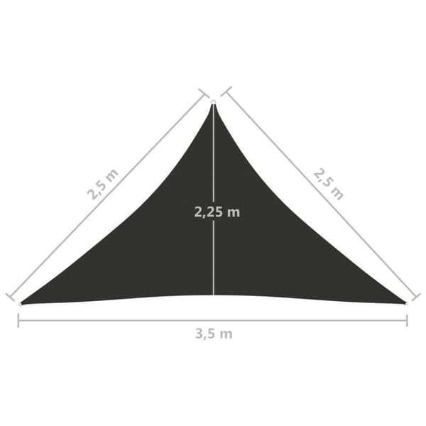 vidaXL solsejl 2,5x2,5x3,5 m oxfordstof trekantet antracitgrå