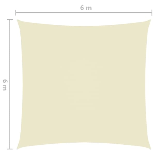 vidaXL solsejl 6x6 m firkantet oxfordstof cremefarvet