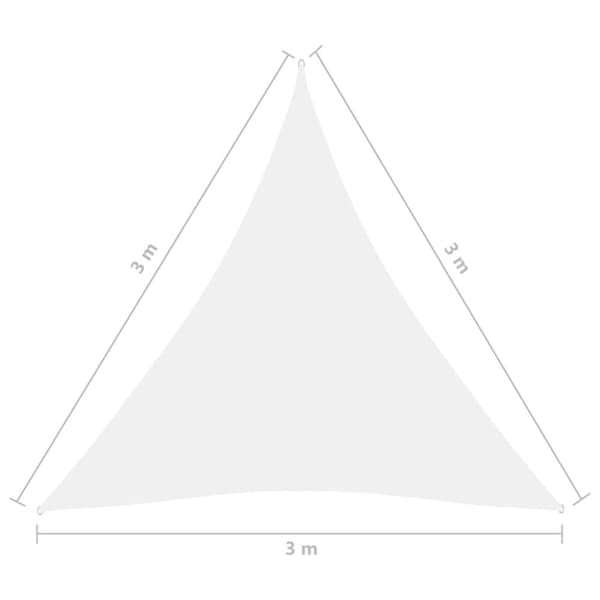 vidaXL solsejl 3x3x3 m oxfordstof trekantet hvid