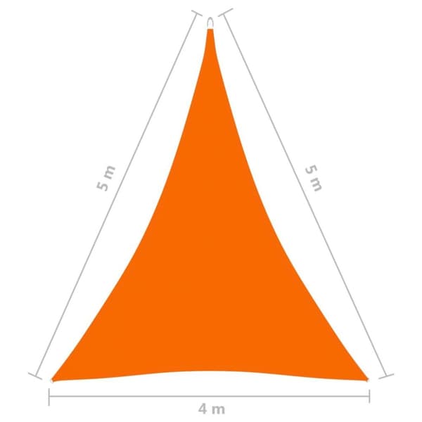 vidaXL solsejl 4x5x5 m oxfordstof trekantet orange