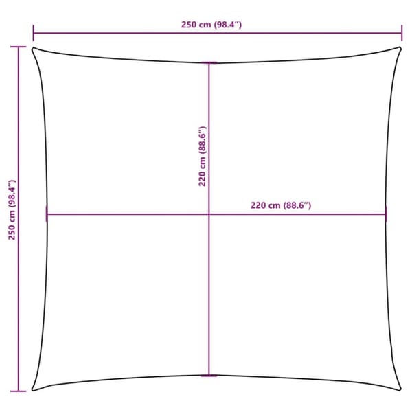 vidaXL Aurinkopurje Oxford-kangas neliö 2,5x2,5 m kerma