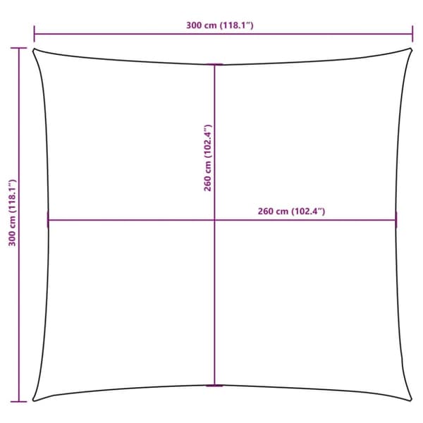 vidaXL solsejl 3x3 m firkantet oxfordstof cremefarvet
