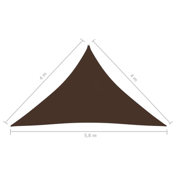 vidaXL solsejl 4x4x5,8 m oxfordstof trekantet brun