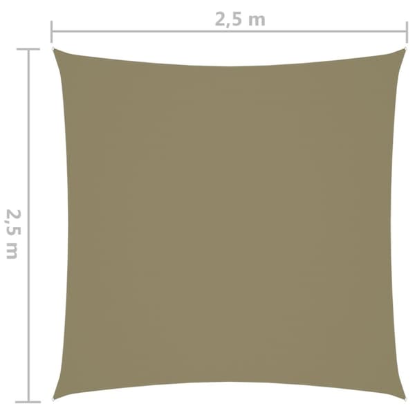 vidaXL Aurinkopurje Oxford-kangas neliö 2,5x2,5 m beige