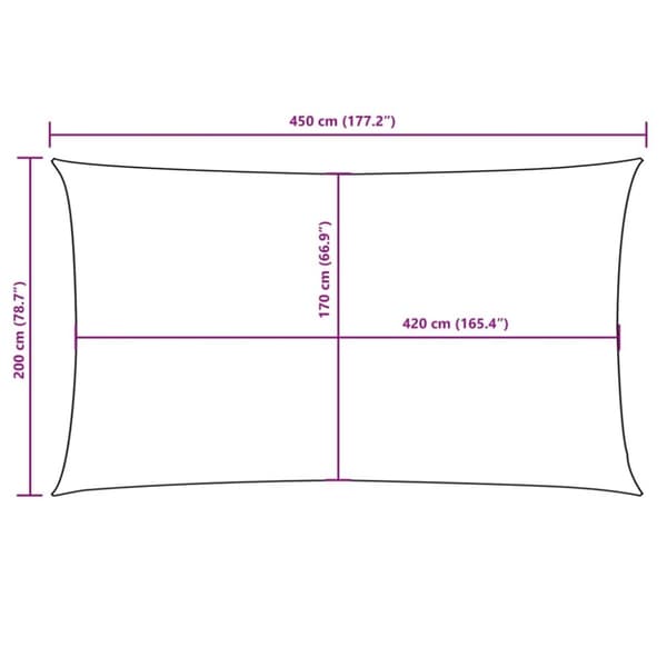 vidaXL Aurinkopurje Oxford-kangas suorakaide 2x4,5 m valkoinen