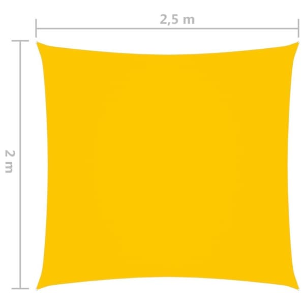 vidaXL solsejl 2x2,5 m rektangulær oxfordstof gul