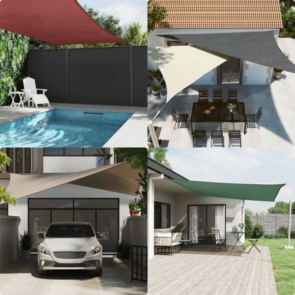 vidaXL solsejl 3,5x3,5x4,9 m trekantet oxfordstof beige