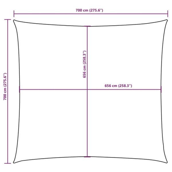 vidaXL Aurinkopurje Oxford-kangas neliö 7x7 m beige