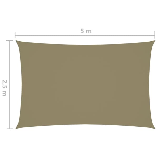 vidaXL Aurinkopurje Oxford-kangas suorakaide 2,5x5 m beige