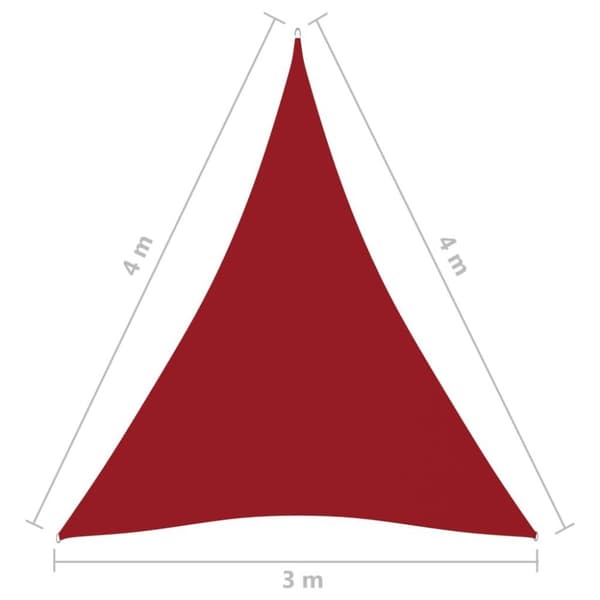 vidaXL Aurinkopurje Oxford-kangas kolmio 3x4x4 m punainen