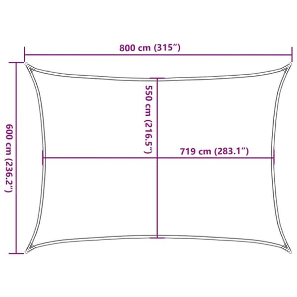 vidaXL solsejl 6x8 m 160 g/m² HDPE gråbrun