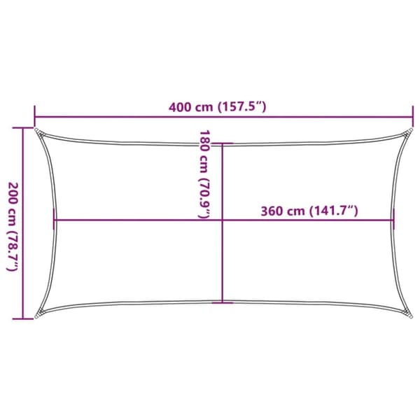 vidaXL Aurinkopurje 160 g/m² punainen 2x4 m HDPE