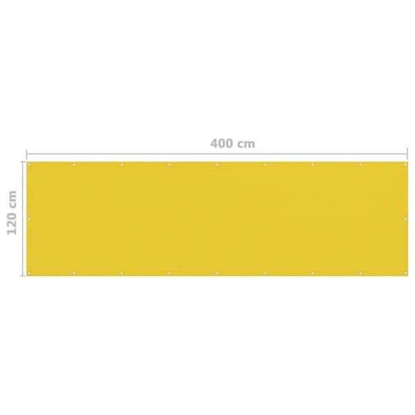 vidaXL altanafskærmning 120x400 cm HDPE gul