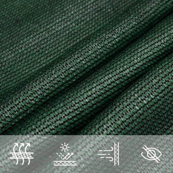 vidaXL solsejl 3,5x3,5x4,9 m 160 g/m² HDPE mørkegrøn