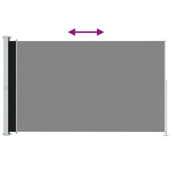 vidaXL Sisäänvedettävä terassin sivumarkiisi 220x300 cm musta