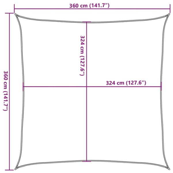 vidaXL solsejl 3,6x3,6 m 160 g/m² HDPE lysegrøn