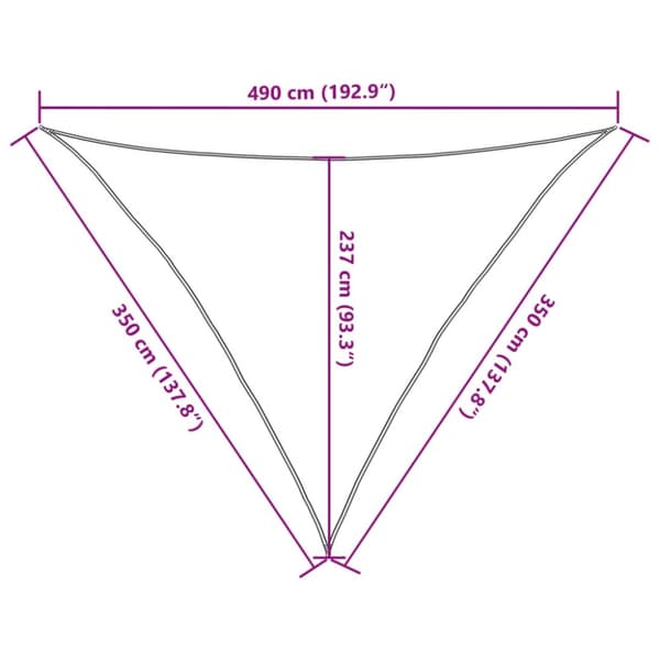 vidaXL solsejl 160 g/m² 3,5x3,5x4,9 m HDPE rød