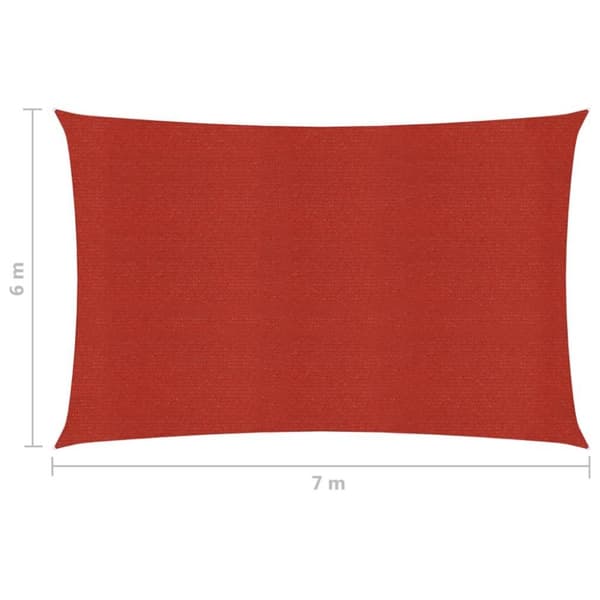 vidaXL Aurinkopurje 160 g/m² punainen 6x7 m HDPE