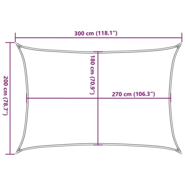 vidaXL solsejl 2x3 m 160 g/m² HDPE brun