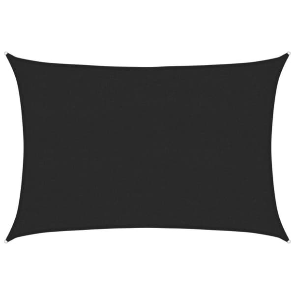 vidaXL solsejl 2,5x4 m 160 g/m² HDPE sort