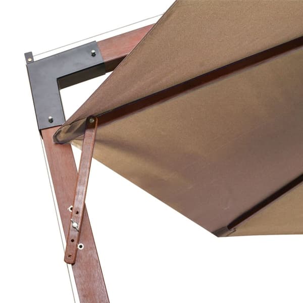 vidaXL Riippuva aurinkovarjo tolpalla taupe 3,5x2,9 m täysi kuusi