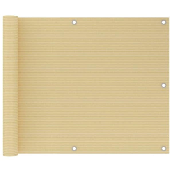 vidaXL Parvekkeen suoja beige 75x500 cm HDPE