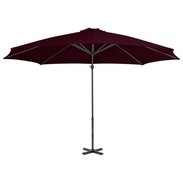 vidaXL Aurinkovarjo cantilever alumiinitolpalla 300 cm punainen