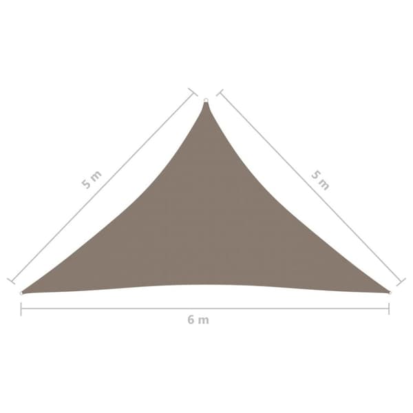 vidaXL solsejl 5x5x6 m trekantet oxfordstof gråbrun