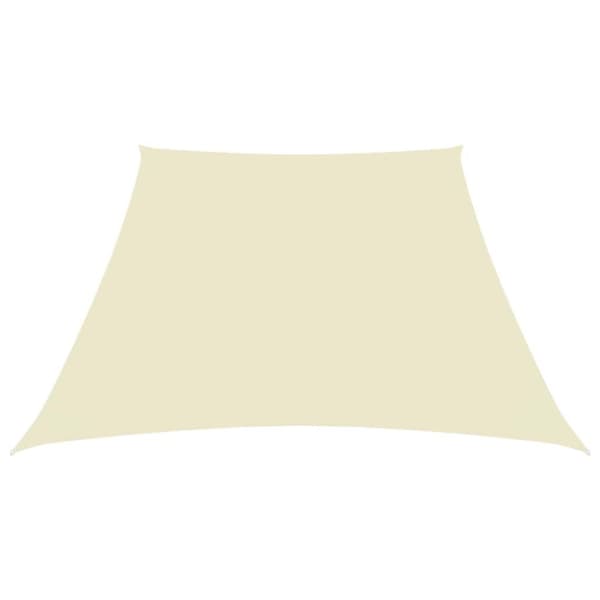 vidaXL solsejl 3/5x4 m trapezformet oxfordstof cremefarvet