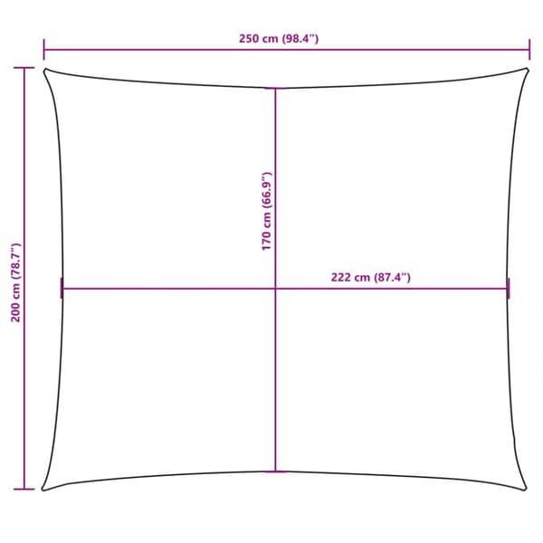 vidaXL Solsegel oxfordtyg rektangulärt 2x2,5 m antracit
